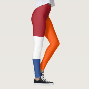 Rot-Weiß-Orangenfarben Leggings