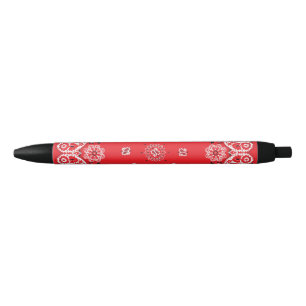 Rot-Weiß-Paisley-Bandanna-Muster Kugelschreiber