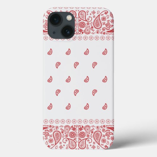 Rot-Weiß-Paisley-Design Case-Mate iPhone Hülle (Rückseite)