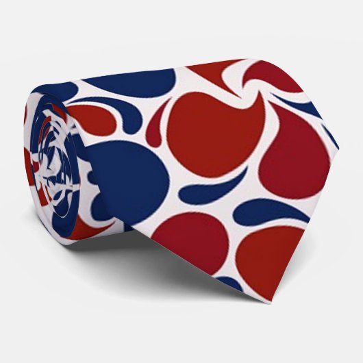 Rot-Weiß-Paisley Krawatte (Gerollt)