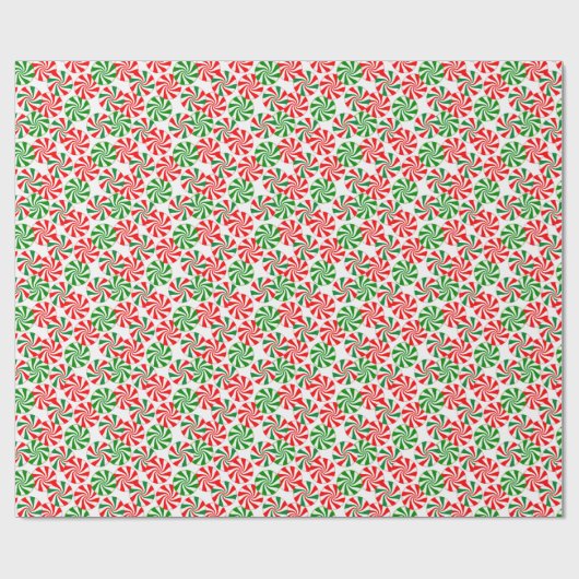 Rot-Weiß-Peppermint-Candy-Swirl-Muster Geschenkpapier (Flach)