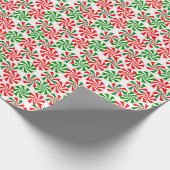Rot-Weiß-Peppermint-Candy-Swirl-Muster Geschenkpapier (Ecke)