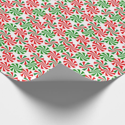 Rot-Weiß-Peppermint-Candy-Swirl-Muster Geschenkpapier (Ecke)
