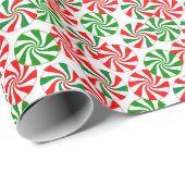 Rot-Weiß-Peppermint-Candy-Swirl-Muster Geschenkpapier (Rolleneckpunkt)