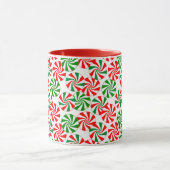 Rot-Weiß-Peppermint-Candy-Swirl-Muster Tasse (Zentrum)