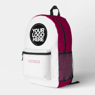 Rot-Weiß Personalisiertes Firmenlogo und Text Bedruckter Rucksack