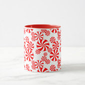 Rot-Weiß-Pfefferminzbonbon-Muster-Tasse Tasse (Zentrum)