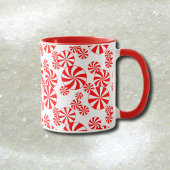 Rot-Weiß-Pfefferminzbonbon-Muster-Tasse Tasse