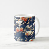 Rot-Weiß-Pflaumenblüte Kaffeetasse (VorderseiteRechts)