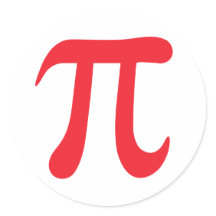 Rot-Weiß-Pi-Aufkleber für mathematische Symbole