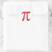 Rot-Weiß-Pi-Aufkleber für mathematische Symbole Runder Aufkleber (Tasche)