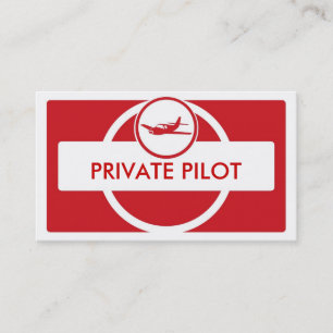 Rot-Weiß-Pilot-Visitenkarten für kleine Flugzeug Visitenkarte