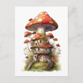 Rot-Weiß-Pilzhaus Postkarte (Vorderseite)