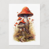 Rot-Weiß-Pilzhaus Postkarte (Vorderseite)
