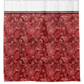 Rot-Weiß-Pisley Duschvorhang (Vorderseite)