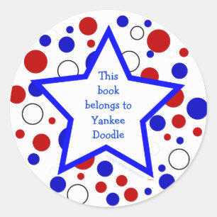 Rot-Weiß-Polka-Dot-Buchzeichen-StickerTemplate Runder Aufkleber
