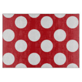 Rot-Weiß-Polka-Dot-Glas-Schneidebrett Schneidebrett (Vorderseite)