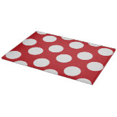 Rot-Weiß-Polka-Dot-Glas-Schneidebrett Schneidebrett (Ecke)