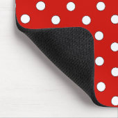 Rot-Weiß-Polka-Dot-Muster Mousepad (Ecke)