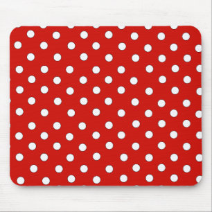 Rot-Weiß-Polka-Dot-Muster Mousepad