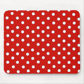 Rot-Weiß-Polka-Dot-Muster Mousepad