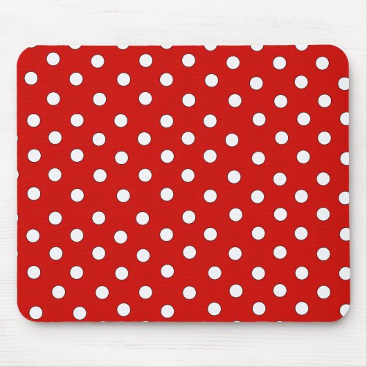 Rot-Weiß-Polka-Dot-Muster Mousepad (Vorne)