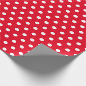 Rot-Weiß-Polka-Punkt Geschenkpapier (Ecke)