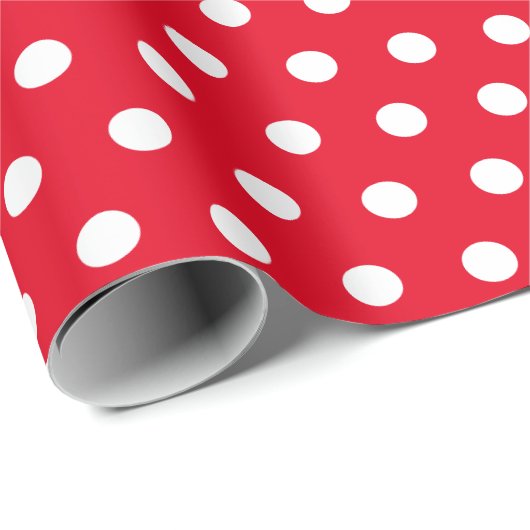 Rot-Weiß-Polka-Punkt Geschenkpapier (Rolleneckpunkt)