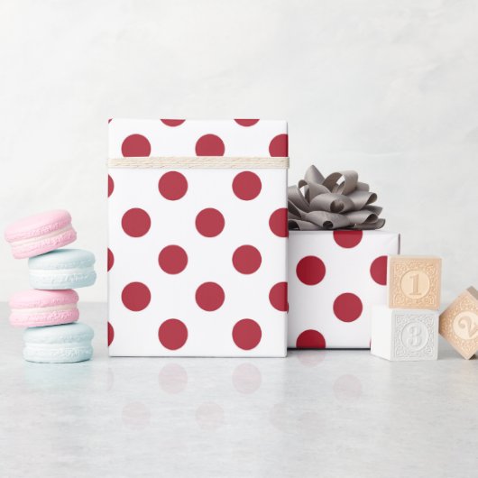 Rot-Weiß-Polka-Punkt Geschenkpapier (Babyparty)