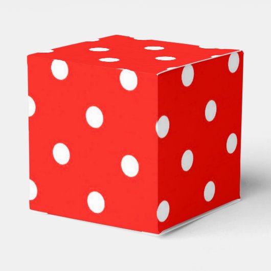 Rot-Weiß-Polka-Punkt Moderner Glamour niedlich Geschenkschachtel (Rückseite)