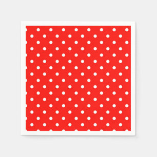 Rot-Weiß-Polka-Punkt moderner Glamour Serviette