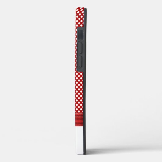Rot-Weiß-Polka-Punkte mit Bug Case-Mate iPhone Hülle (Rückseite / Links)