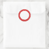 Rot-Weiß-Polka-Punktezeichen Runder Aufkleber (Tasche)