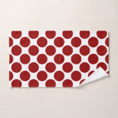 Rot-Weiß-Polka-Punktmuster Badhandtuch Set (Handtuch)