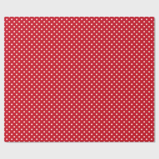 Rot-Weiß-Polka-Punktmuster Geschenkpapier (Flach)
