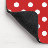 Rot-Weiß-Polka-Punktmuster Mousepad (Ecke)