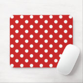 Rot-Weiß-Polka-Punktmuster Mousepad (Mit Mouse)