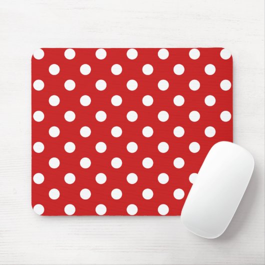 Rot-Weiß-Polka-Punktmuster Mousepad (Mit Mouse)