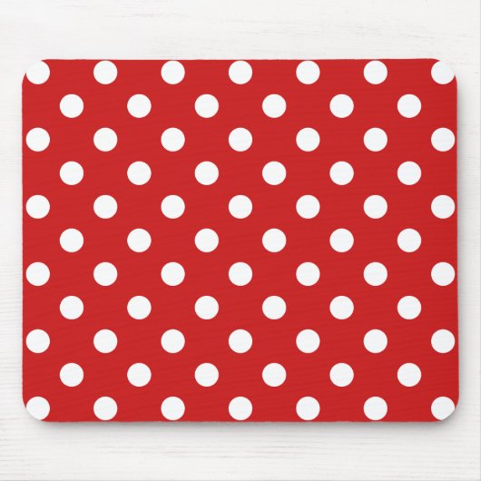 Rot-Weiß-Polka-Punktmuster Mousepad (Vorne)