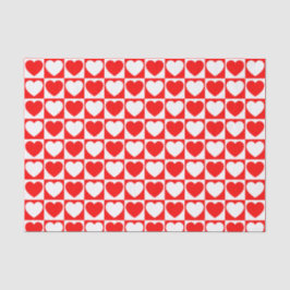 Rot-Weiß-Prüfmuster mit Herz Seidenpapier