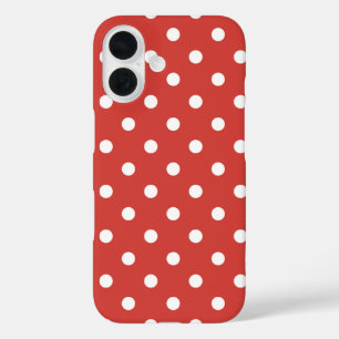 Rot-Weiß-Punkte-Muster iPhone 16 Hülle