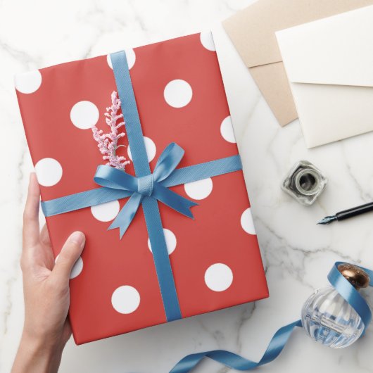 Rot-Weiß-Punkte-Muster Geschenkpapier (Schenken)