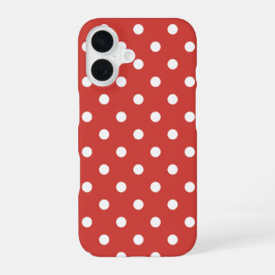 Rot-Weiß-Punkte-Muster iPhone 16 Hülle
