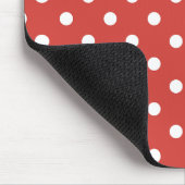 Rot-Weiß-Punkte-Muster Mousepad (Ecke)