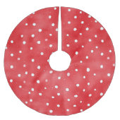 Rot-Weiß-Punkte-Weihnachten Polyester Weihnachtsbaumdecke (Vorderseite)