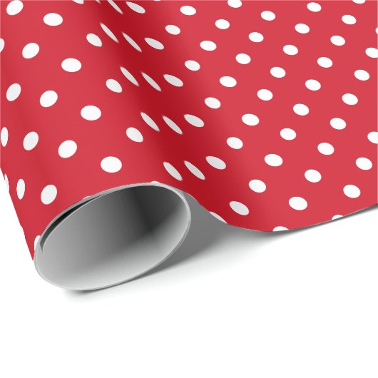 Rot-Weiß-Punktmuster Geschenkpapier (Rolleneckpunkt)
