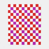 Rot-Weiß-Purpur-Karuomuster-Design  Fleecedecke (Vorderseite)