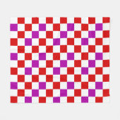 Rot-Weiß-Purpur-Karuomuster-Design  Fleecedecke (Vorderseite (Horizontal))