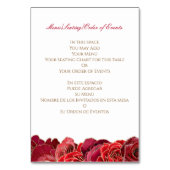 Rot, Weiß, Quinceañera Tischkartennummer Tischnummer (Rückseite)