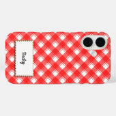 Rot-Weiß Retro-Gingham-Karo individuell Case-Mate iPhone Hülle (Rückseite (Horizontal))